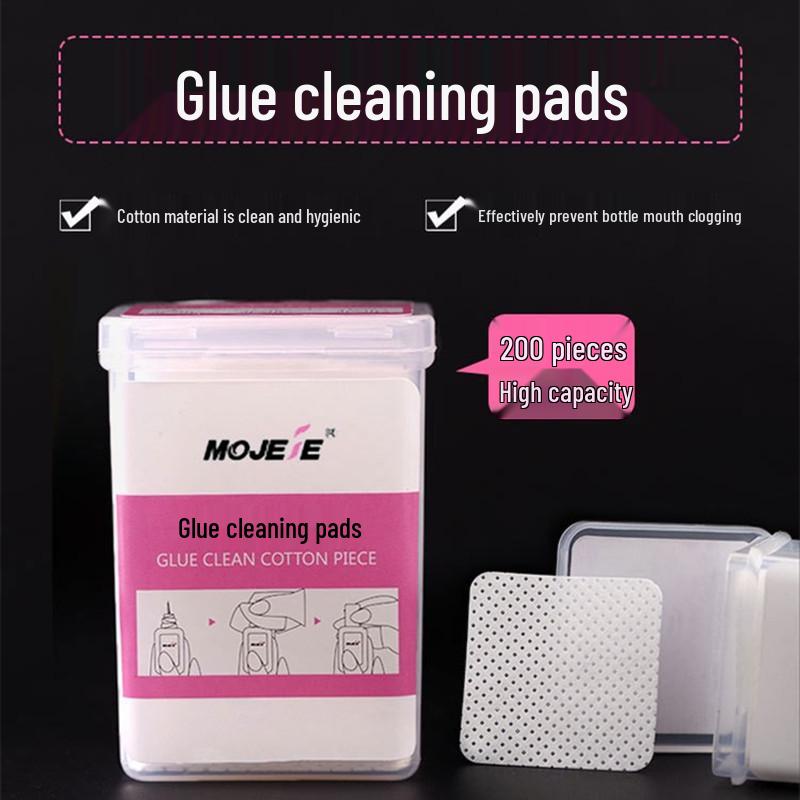 

Lint-Free Eyelash Glue & Nail Polish Remover Pads - Anti-Clogging Cotton Wipes for Nail Art & Glue Bottles Bare Bottle (No Label)
