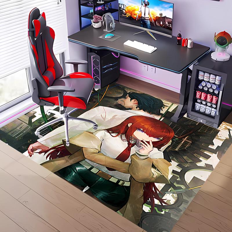 Steins;Gate-Themed Entrance Mat,Non-Slip Mat Area Rug,Room Decor,Outdoor Decor,Kitchen Rug,Doormat - Machine Washable,Easy to Clean