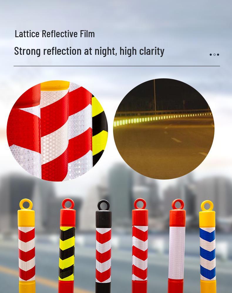 Reflective Elastic Road Barrier Post - Anti-Collision, Detachable, 80cm
