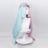 Cosplay wig with net, long, green and pink, heat-resistant wig