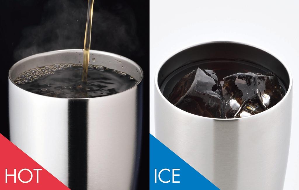 Kakuse Vakuum-Doppelbecher aus Edelstahl, 490 ml, Vakuum-Doppelstruktur, einfaches Design, Ancolors, warm/kalt, UC-10