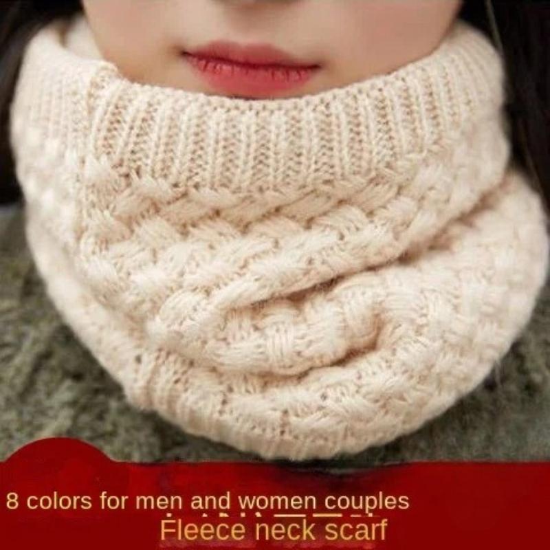 Men Women Winter Knitted Infinity Scarf Polar Fleece Neck Warmer Snood Extreme Warm for Youth Boys Girls