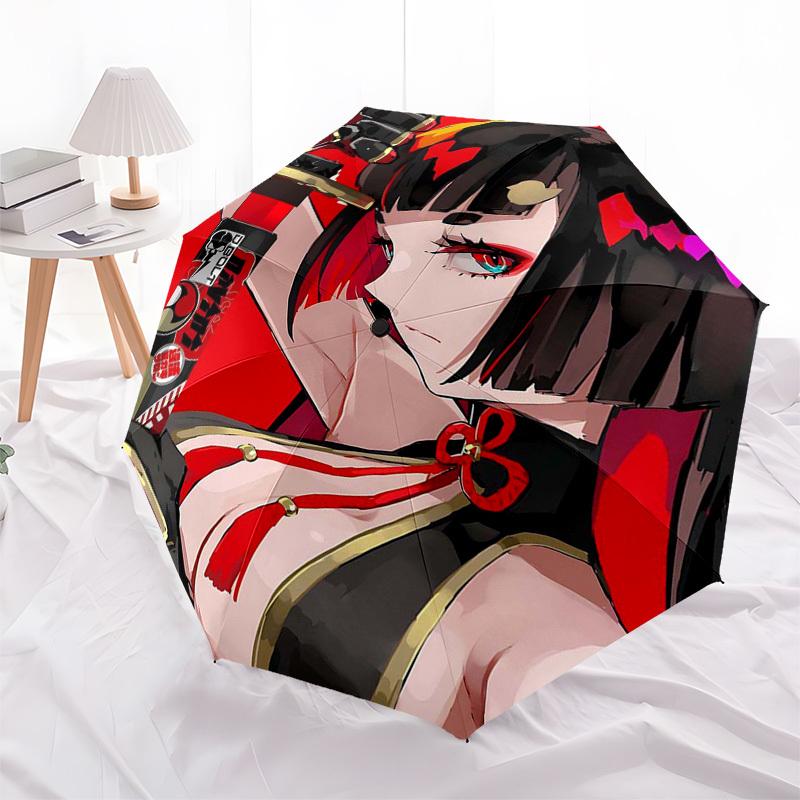 1 Stück Anime-Charakter Outdoor-Regenschirm - Automatisches Öffnen/Schließen, Tragbares 3-fach faltbares Design, 8-Speichen-Eisenrahmen - Perfektes Geschenk für Fans, Reisende, Da