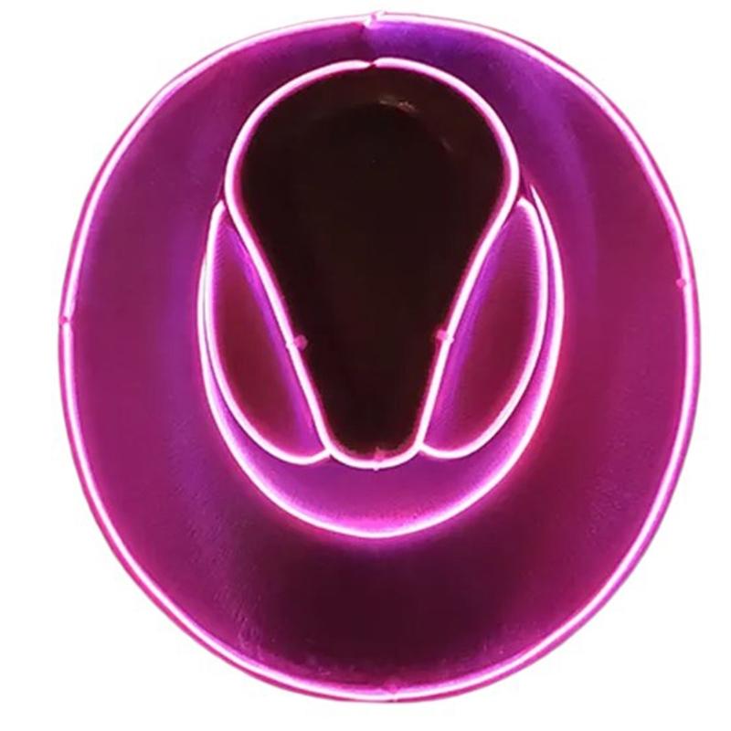 Western Hat Light Up LED Cowgirl Hat Party Hat Stage Costume Headwear