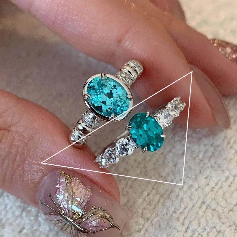 925 Sterling Silve Green Crystal Geometry Ring Square Retro Sweet Jewelry Birthday Gift Dropshipping