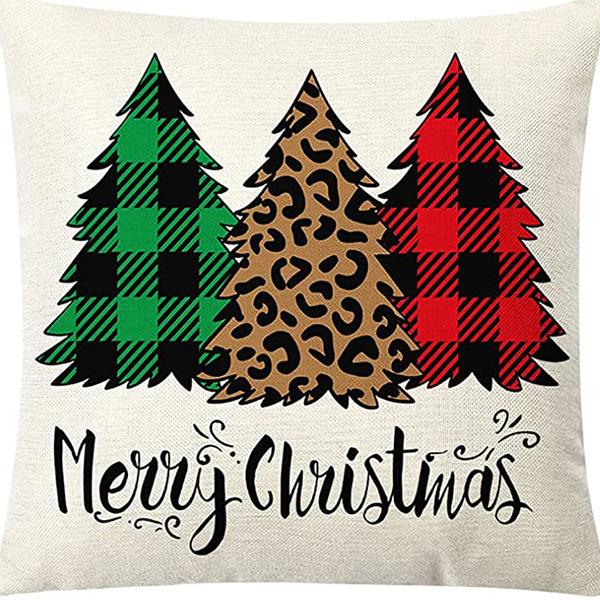 

Наволочка с рождественским рисунком, Санта-Клаус, олень, снеговик, милая наволочка, домашний праздник, красный креативный подарок 45x45cm