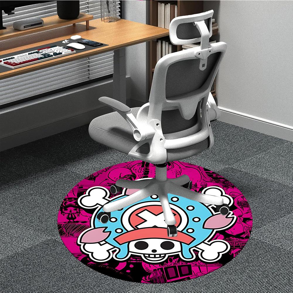 1pc One Piece Pirate Flag Skull Office Round Area Rug, Under Office Chairs Bedroom Living Room Home Decor  A1022132