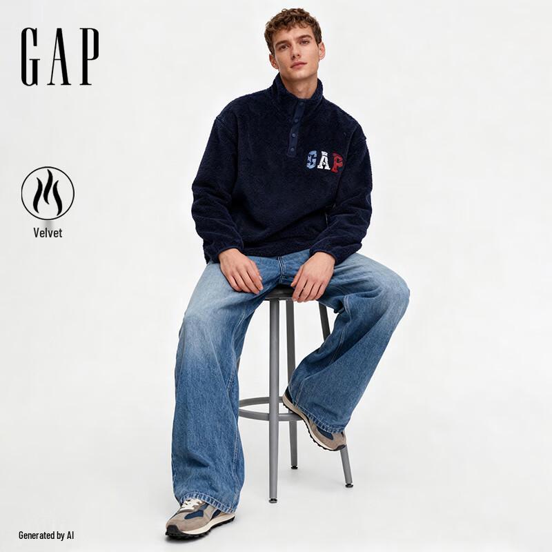 GAP Unisex Plush Logo Mock Neck Sweatshirt 180/100A