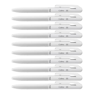 PENTEL Calme Ballpoint Grayish White with Black 10 0.5mm Oil-Based Pen, Ink, Pens, BXA105W-A