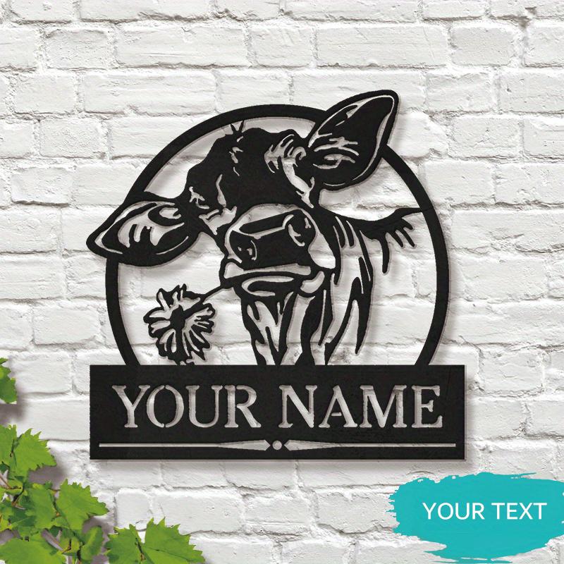 Cow Metal Wall Art Farmhouse Decor Custom Plaque Ranch Sign