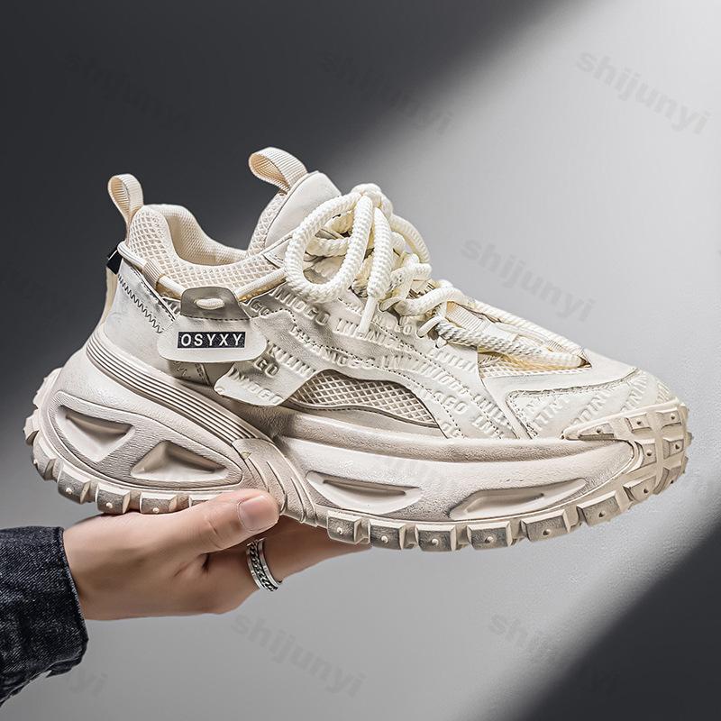 

Men s Fashi Trend Versatile Low Top Casual Sports Shoes 2026 Autumn Mesh Breathable Comfortable Color Block Platform sneakers 44 білий