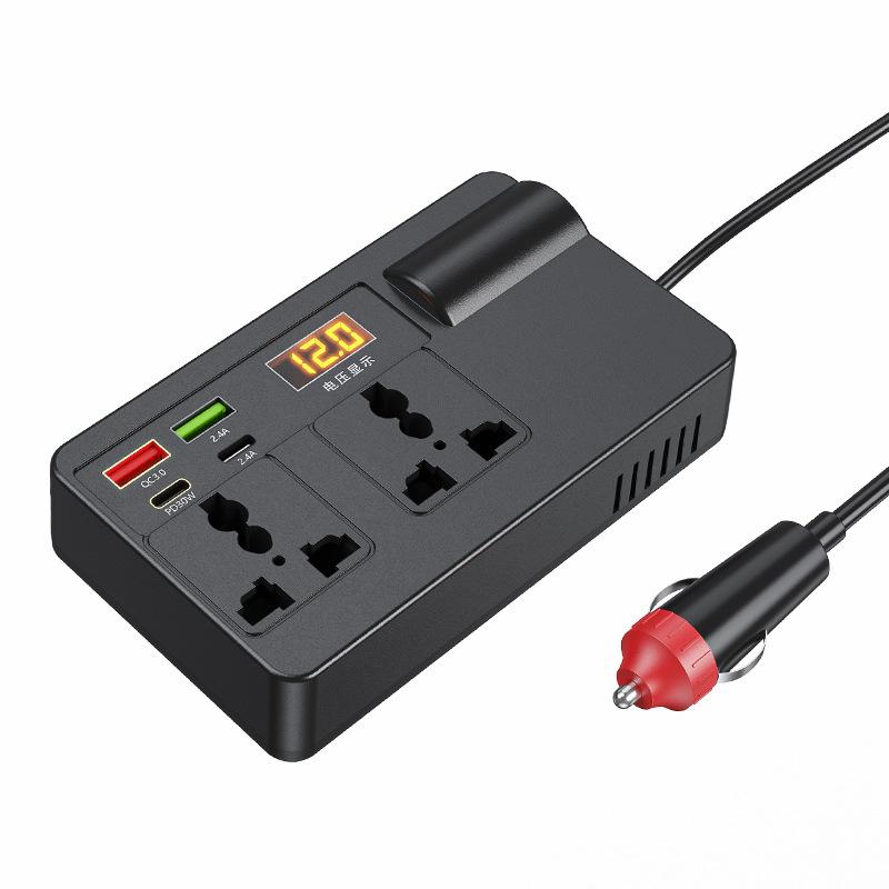 Car Inverter Power Inverter 200W 12V To 220V Adapter C 3.0 USB/PD/Type-C Chargers Voltage Detection Cigarette Lighter Socket