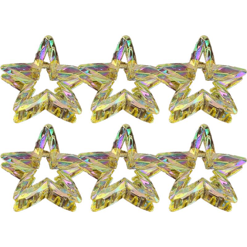 Laser Cutout Star Hair Clips Girl Ponytail Claw Shark Clip Back of Head Hair Accessories