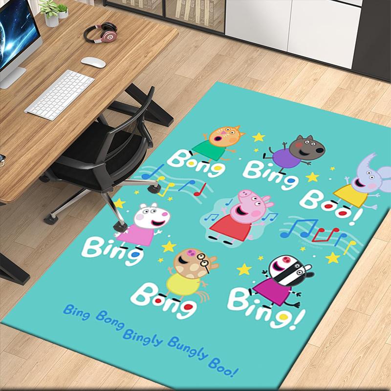 Peppa Pig Printed Carpet, for Office Chair Living Room Bedroom Kitchen Room Decor Gifts.