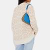 Coach Teri 25 Silver Letter Logo Plaque Zipper Hardware Coated Canvas Pebble Leather Handheld Crossbody Shoulder Bag Women Bags Blue CJ590-SVVRF