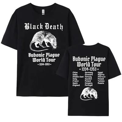 T Shirt Men Mens Clothing T Shirt Homme Mens T Shirt  New In Top & Tees Tee Shirt Bubonic Plague World Tour Funny Meme Gothic