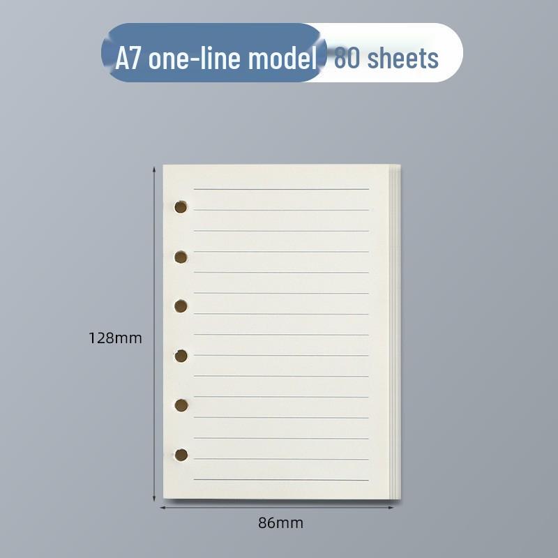 

Vintage A5 Loose-Leaf, Kraft Daolin Paper Refill for 6-Hole Notebook, A6 and A7 Inner Pages, Blank and Lined