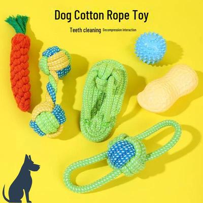 Bite-Resistant Interactive Puppy Knot Toy for Teeth Cleaning and Training