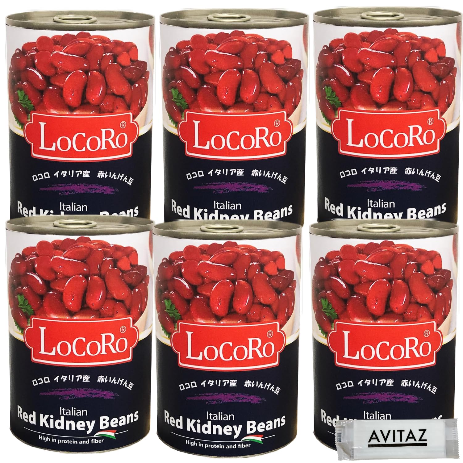 Locoro Red Kidney Beans, 400g x 6 cans, Salad, Made in Italy
