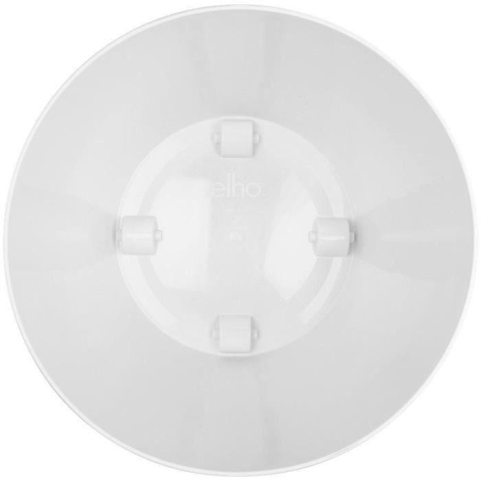 ELHO Lot de 2 pots de fleurs rond a roulettes Brussels - Ø35 x H33 cm et Ø39 x H36,5 cm - 55 L - Blanc