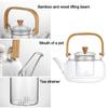 1000ml Glass Teapot Wood Handle Tea Maker New Boiling teapot  Home Office