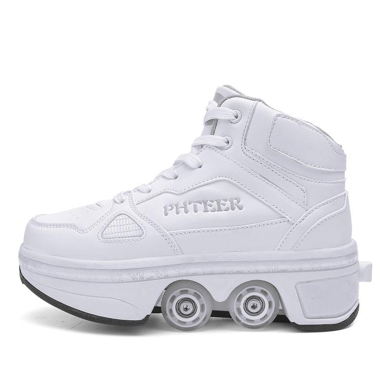 

34-43 Чотириколісні вибухові ходячі черевики для дітей/підлітків Роликові ковзани для дітей, Чотириколісні деформовані ковзани для дітей 43