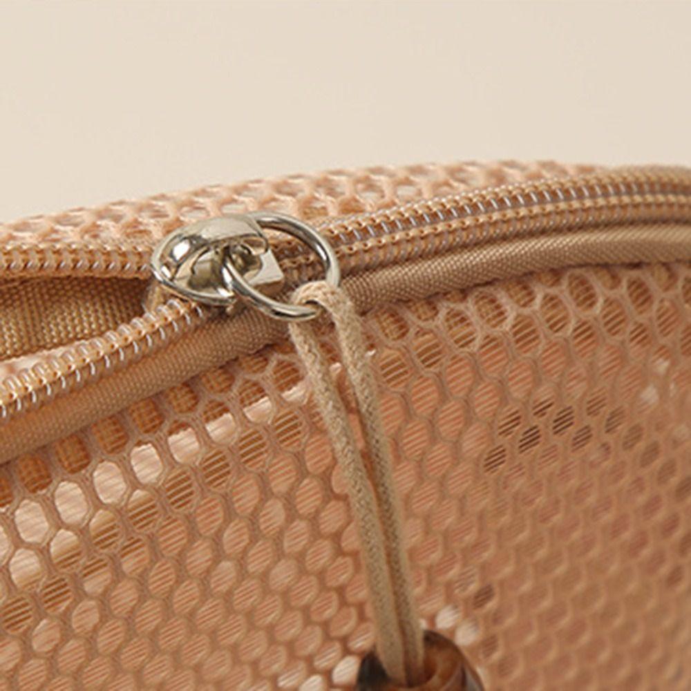 Solid Color Mesh Cosmetic Bag S/M/L Cosmetic Accessories Organizer Toiletry Storage Bag  Lipstick