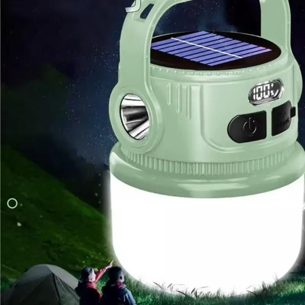 LED Light LED Solar Camping Light Waterproof Ultra Bright Solar Camping Lights Multi Functional with Hook Rechargeable Light