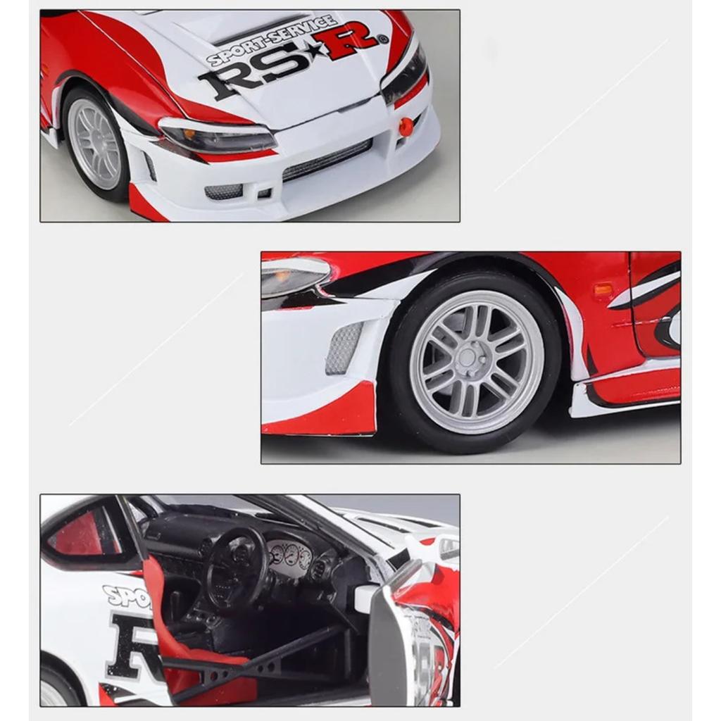 WELLY 1/24 Nissan Silvia S15 RS-R Alloy Car Diecasts & Toy Vehicles Car Model Miniature Scale Model Car Toy for Children