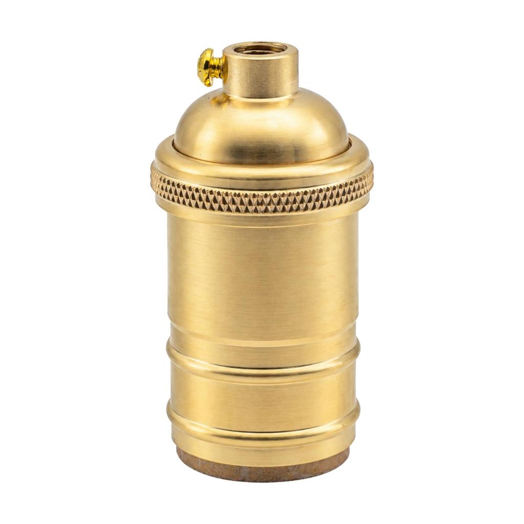 Brass Lamp Socket with Knurled Band Screwin E27 Easy to Install for Table Lamps,
