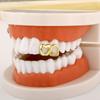 Double Heart Diamond-Studded Gold Teeth Hip-Hop Braces Versatile Halloween Personalized Teeth Accessories