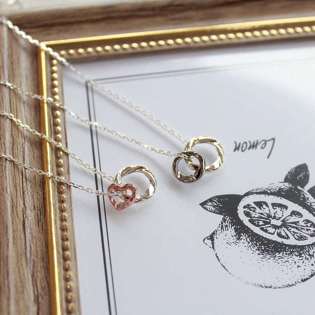 [The Kiss] Silver Pair Necklace Set of 2 Men's & Women's Matching Couple Set Gift Bag & Box Included SPD772DM-773DM