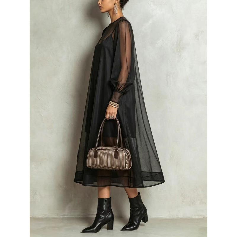 Europa und die Vereinigten Staaten neues Netz-Trägerdesign lockeres Modekleid zweiteilig Damen