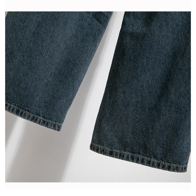 MODIQUE Women's Winter Large Size Knitted Pocket Jeans New Loose Classic Casual High Waist Black Street Style Trousers Basic Versatile Straight Jeans