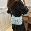 Fashionable Crescent Shoulder Bag Trendy Street Style For Women 2024 With Pleats In Black