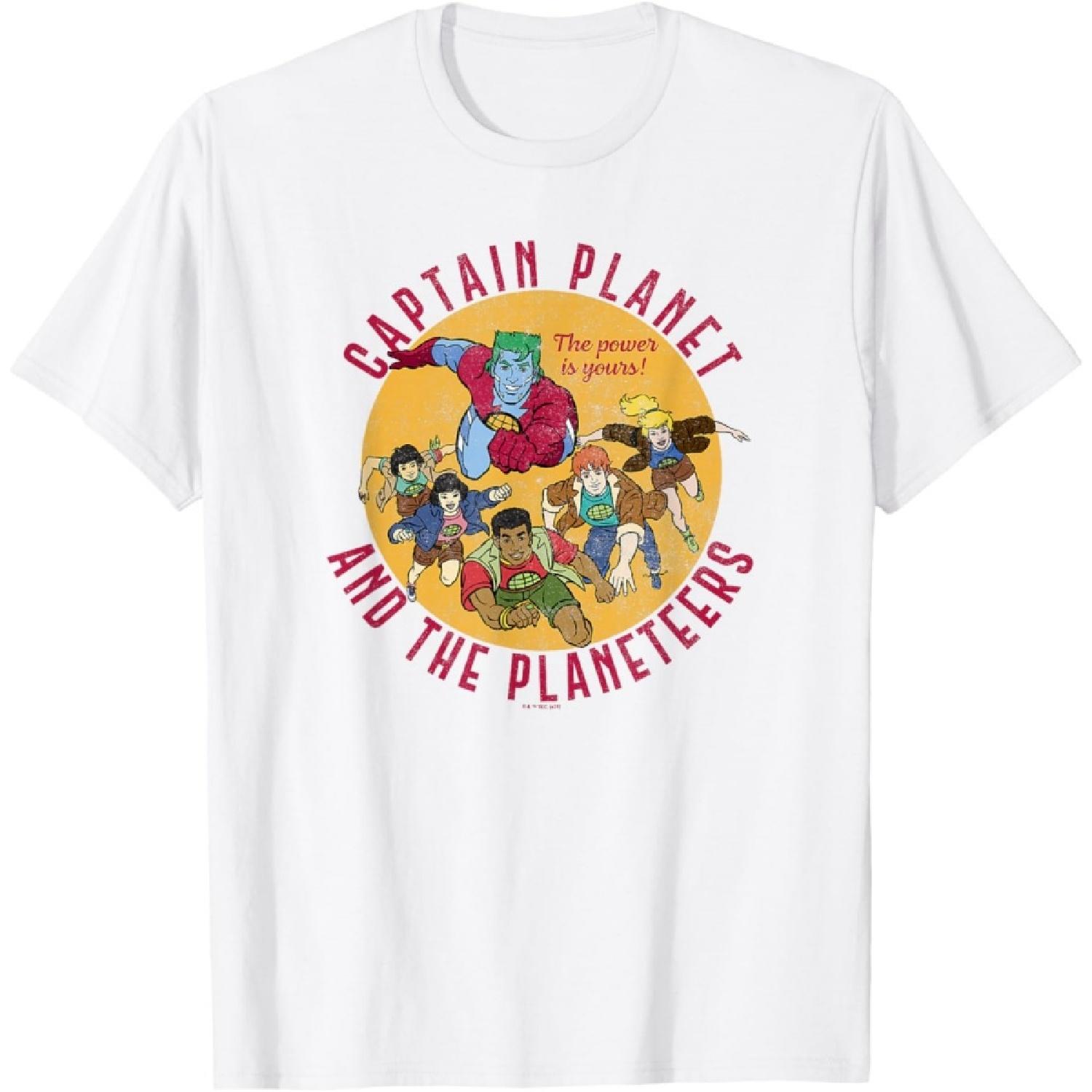 Captain Planet And The Planeteers Retro Logo T-Shirt XXXXXL белый