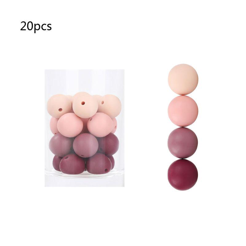 15mm 20pcs Silicone Beads Baby Teething Beads DIY Chewable Teether for Infant