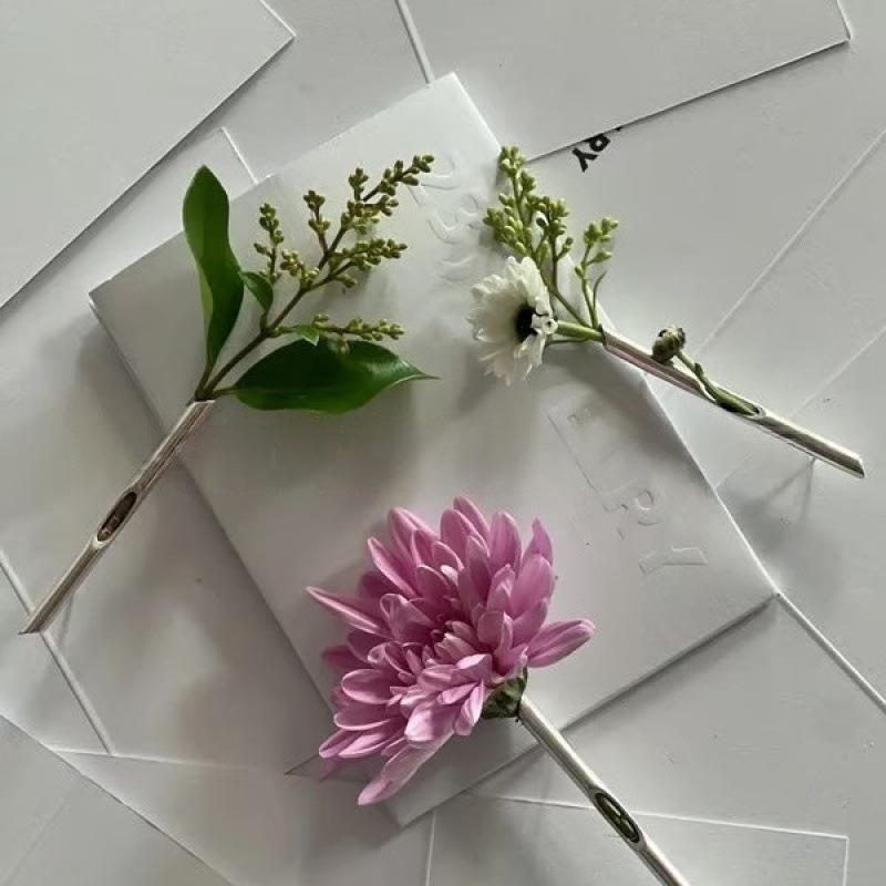 

Креативная брошь в форме ветки с вставляемыми цветами, DIY украшение для одежды, бутоньерка, металлические булавки-ветки для брошей с вставляемыми цветами ONESIZE