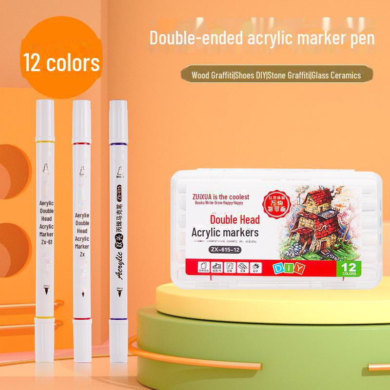 

Двухсторонний акриловый маркер для дерева, камня, обуви и художественных проектов своими руками