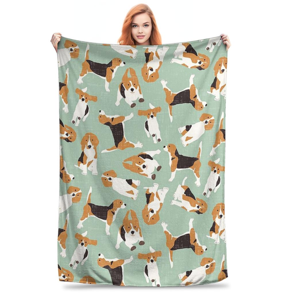 Beagle Scatter Mint Blanket Super Soft Fleece Sofa Throw Blanket for Home Bedroom Office Throws Bedspread Quilt