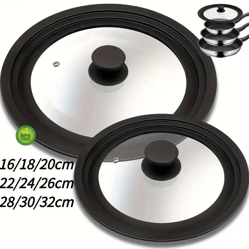 Tampa de Pote Universal de Silicone e Vidro Multitamanho: Anti-Queda, à Prova de Explosão para Vaporizador & Wok