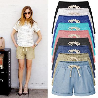 Sommershorts mit weitem Bein für Damen: Lockere, schmale, leichte Freizeithosen für Übergrößen