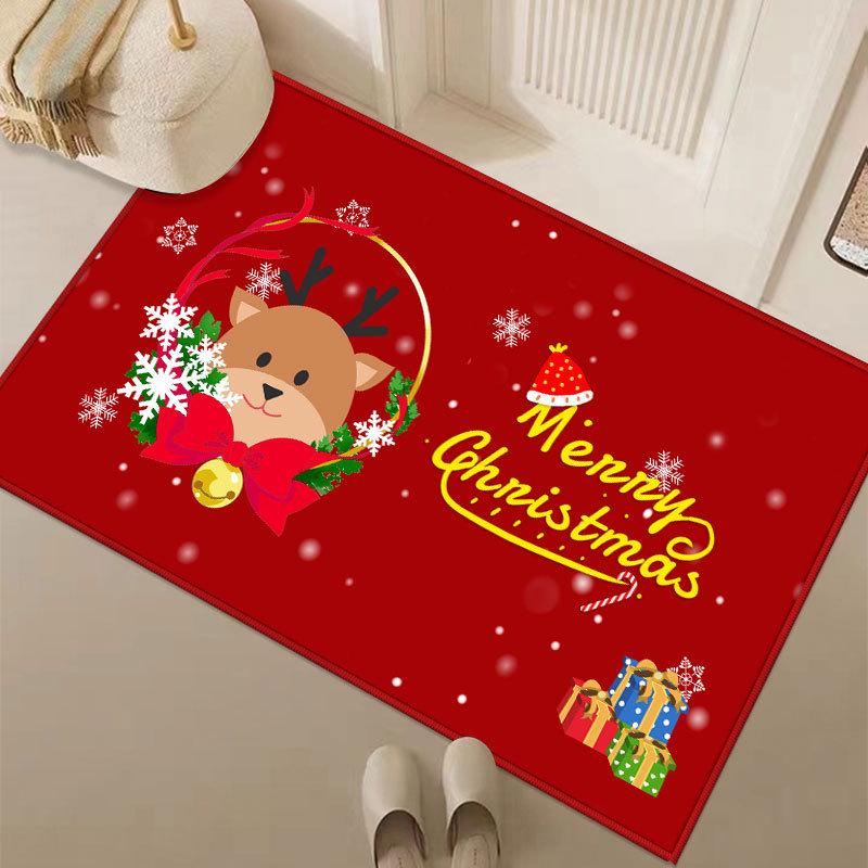Non-Slip Christmas Cartoon Floor Mat for Entryway, Living Room, and Bathroom