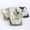 Spring and Fall Women's Cotton Long Sleeved Nightgown Simple Plus Size Double-layer Gauze Lace Design Night Wear Dress Outfit