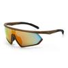 KAMMPT Y2k Sports Goggles Men Mirror Punk Style Outdoor Cycling Sunglasses Trendy Wrapped Round Futuristic Hiking Shades