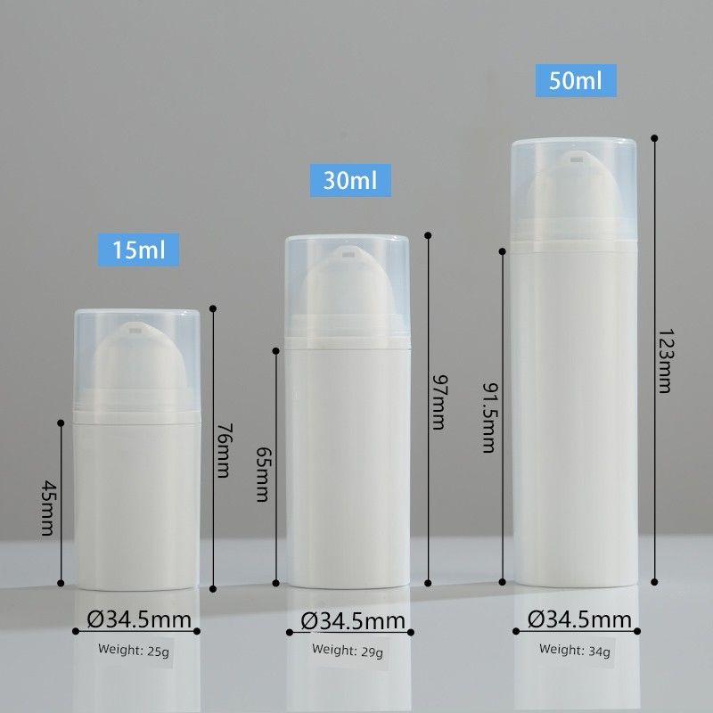 15 Ml30ml50mlpp Topmouth Culter Snap-on Vacuum Flask Lotion Press Cosmetic Packaging Sub-Packaging Lotion Bottle 50ml Vacuum Lotion Bottle-White