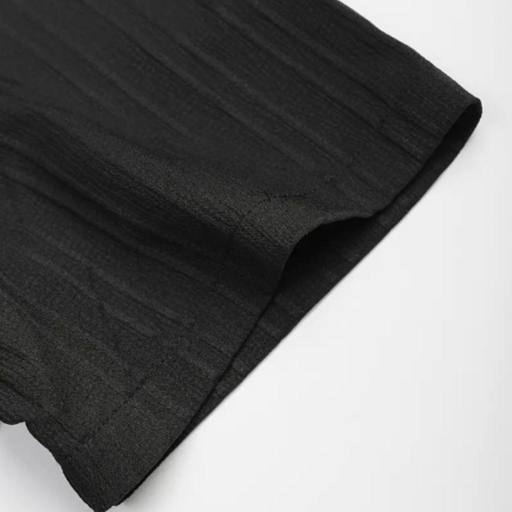 Yousheng 2 Buc/Set Ținută Casual pentru Bărbați Rever Mânecă Scurtă Cămașă la Un Rând Pantaloni Lungi cu Talie Elastică Set Ținută Culoare Solidă