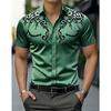 Men's Western Style Shirt Vintage Clothes Denim Cowboy 3d Print Country Shirt Men Women Fashion Short Sleeve Casual