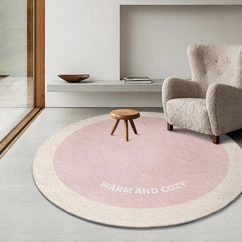 

Plush Cozy Round Area Rugs Warm Comfort Text Zebra Stripe Design Modern Living Room Carpets for Home Interior Decor 120x120cm