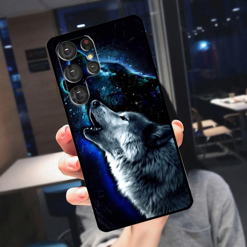 Sternen Tier Wolf Hülle Für Samsung Galaxy S23 S24 S25 Ultra S21 S22 S20 S9 S10 Plus S21 FE S24 FE Handyhülle